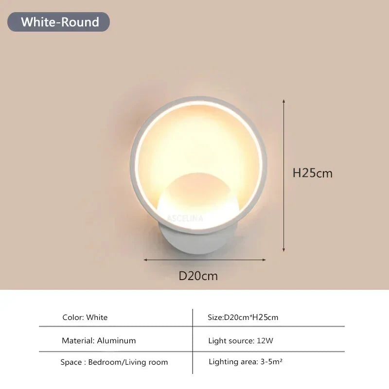 Modern LED Wall Lamp Round Square