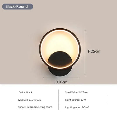 Modern LED Wall Lamp Round Square